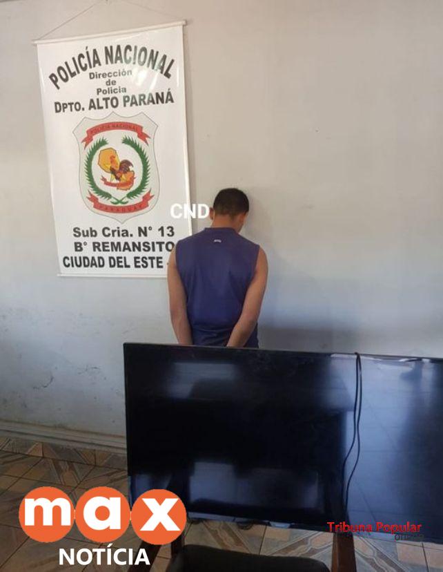 Jovem roubou televisor da vizinha é preso