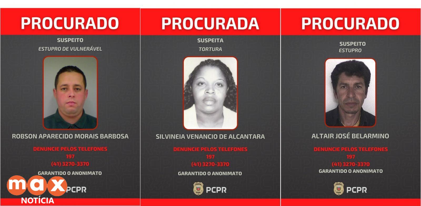 Policia divulga foto de foragidos por crimes contra crianças e adolescentes