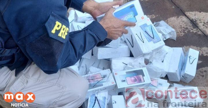 PRF apreende eletrônicos dentro de pneu estepe, avaliados em R$40 mil