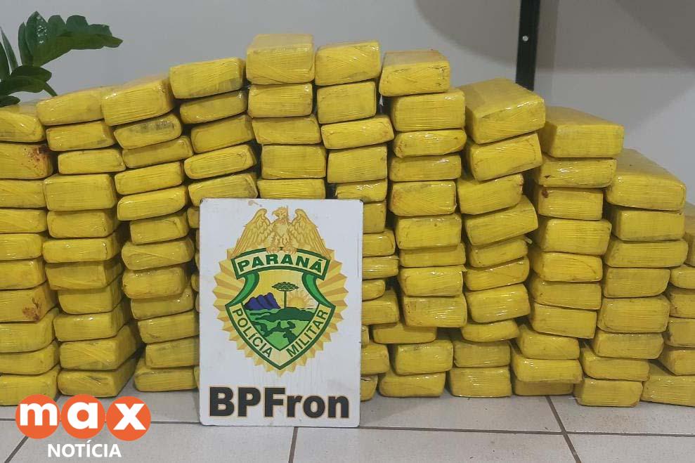 BPFRON apreende carro com 104,7 quilos de maconha em Itaipulândia
