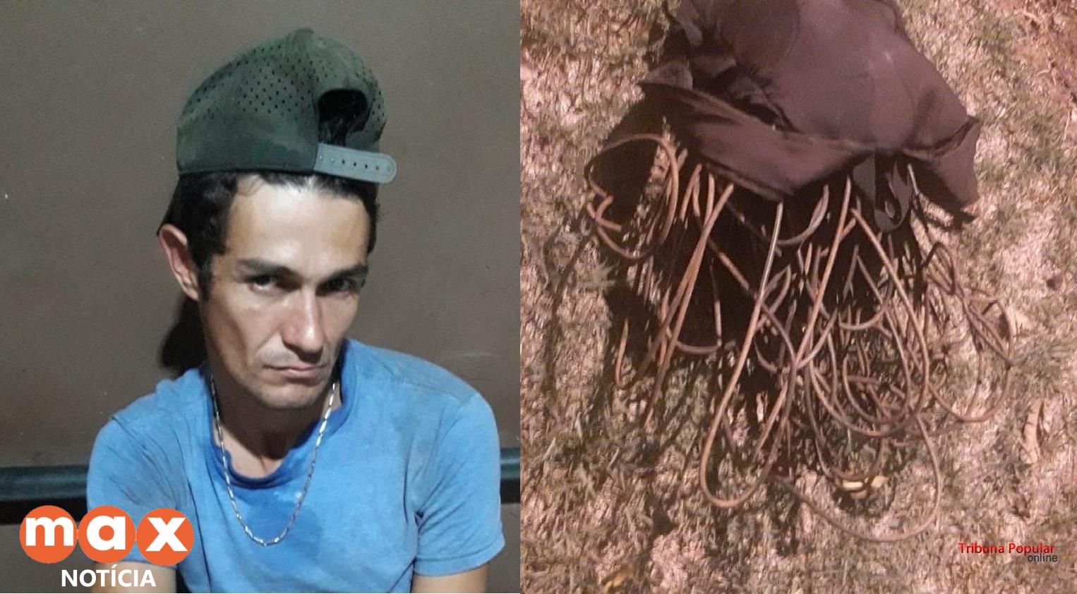 Ladrão de fio é preso em flagrante mas deixa parte da Av. Costa e Silva sem luz