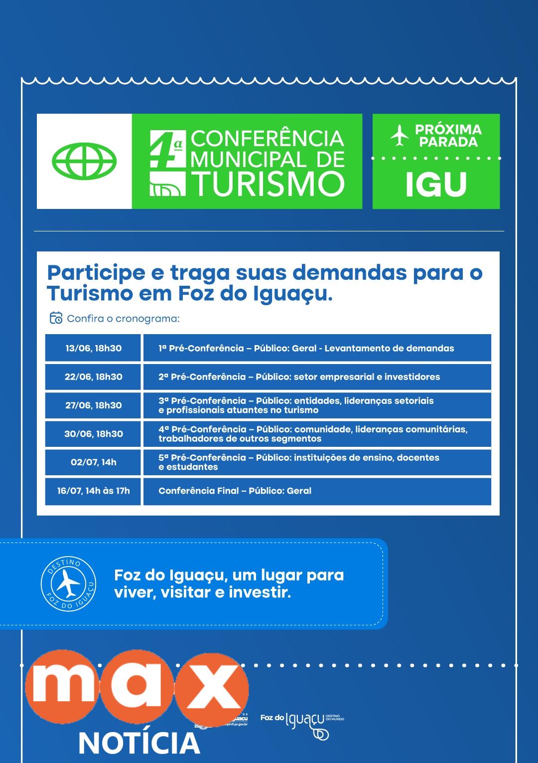 Secretaria de Turismo realiza nesta segunda-feira (13) pré-conferência voltada à população