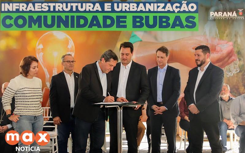 Governador Ratinho Junior e prefeito Chico Brasileiro lançam obras de urbanização do Bubas