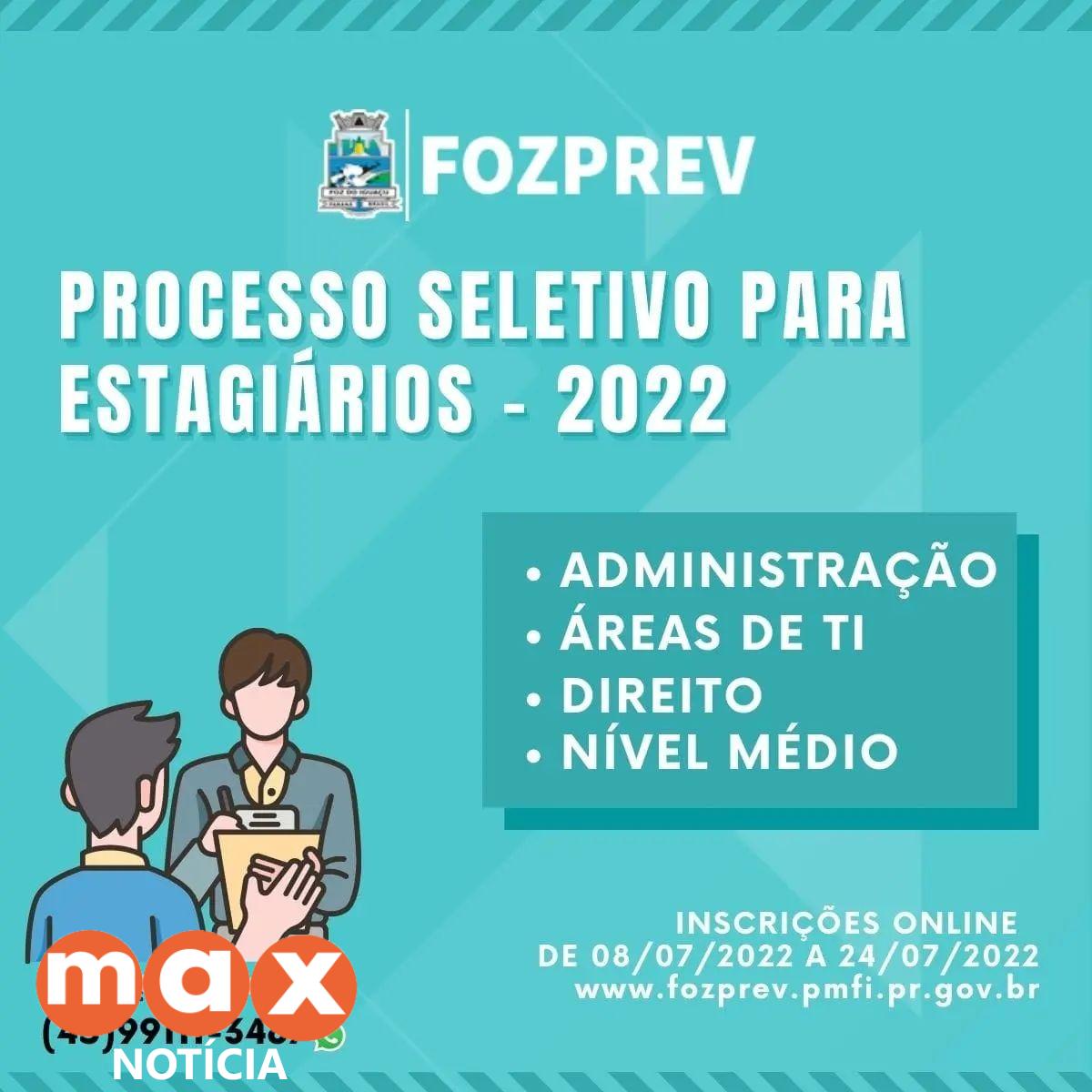 Inscrições para o processo seletivo de estágio na autarquia Foz Previdência abrem nesta sexta-feira (8)