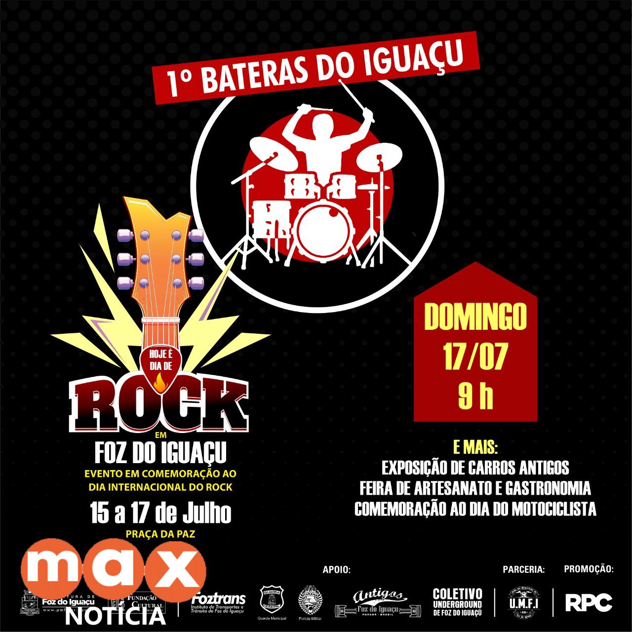 Bateristas de Foz farão apresentação inédita para o Dia do Rock e Dia do Motociclista