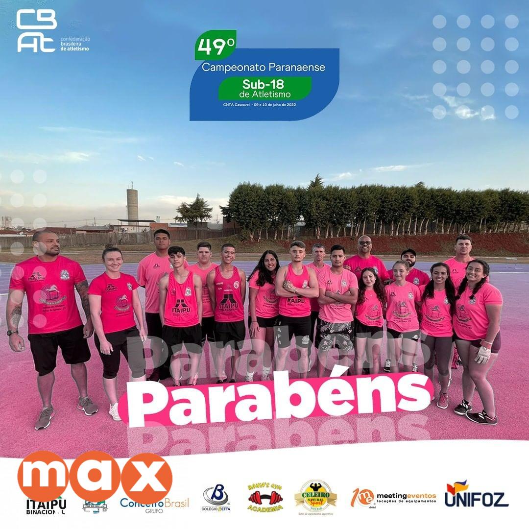 Equipe de atletismo de Foz fica entre as melhores do Paraná em campeonato estadual