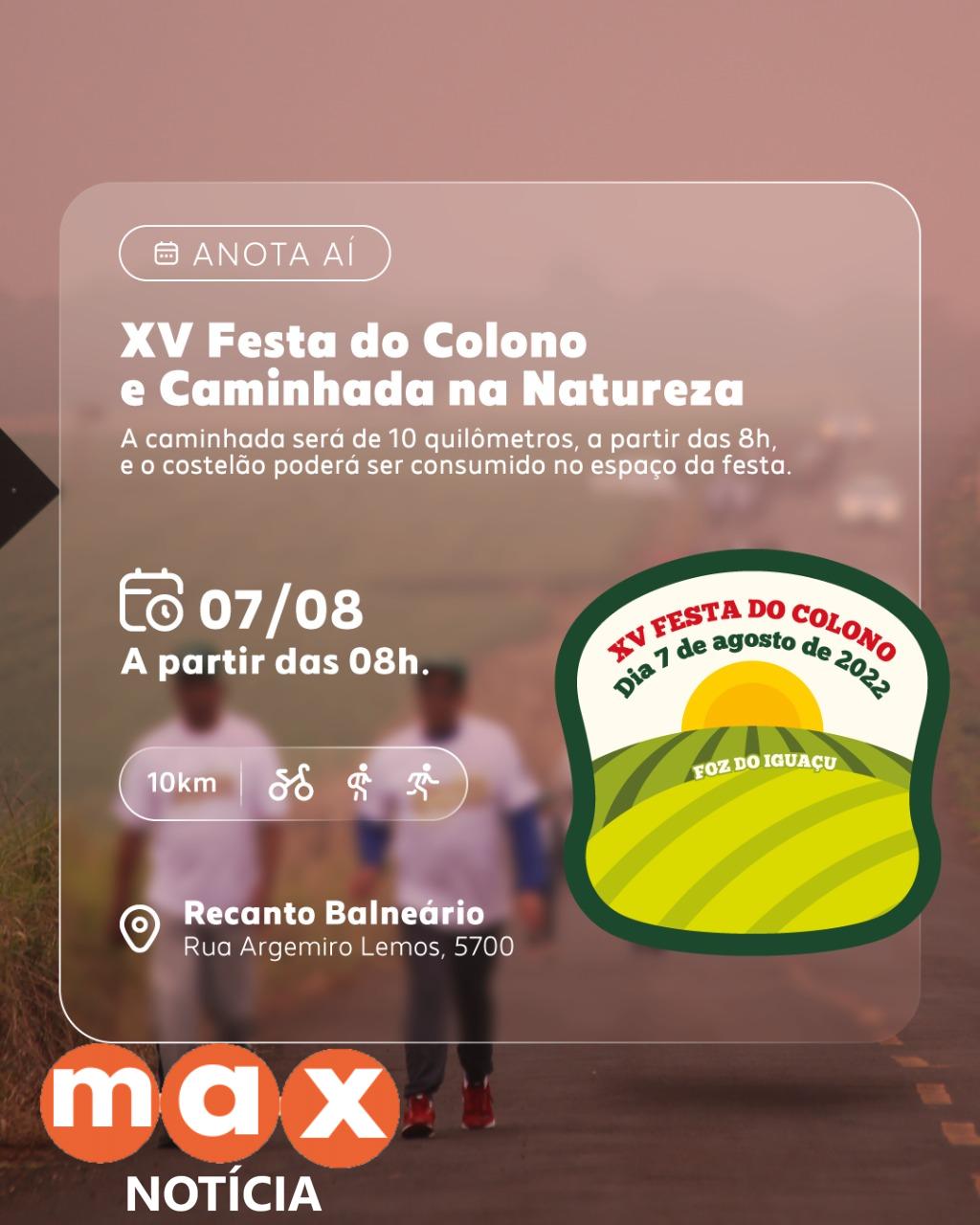 Festa do Colono acontece neste domingo (07) no Recanto Balneário