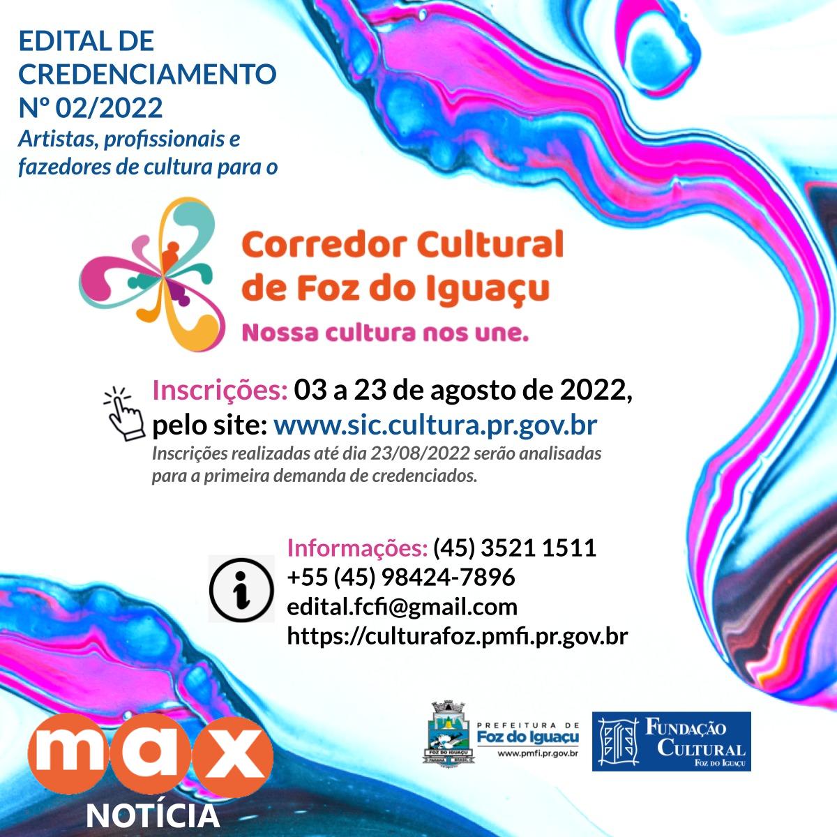 Fundação Cultural abre credenciamento para contratação de novos artistas do programa Corredor Cultural