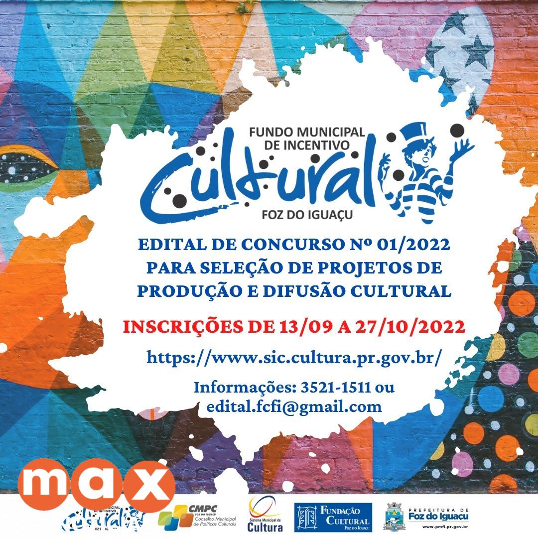 Incentivo à cultura: edital para financiamento de projetos artísticos com até R$ 35 mil segue aberto em Foz do Iguaçu