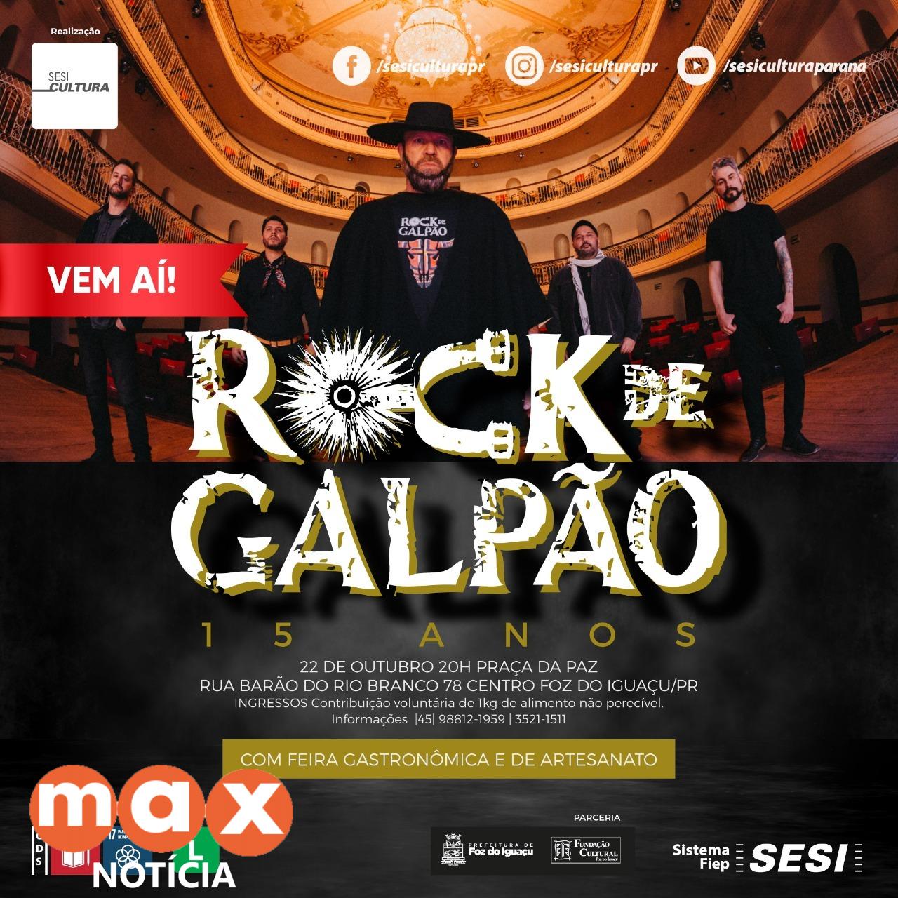 Rock de Galpão se apresenta na Praça da Paz, com edição extra da Feira das Nações, no próximo sábado (22)