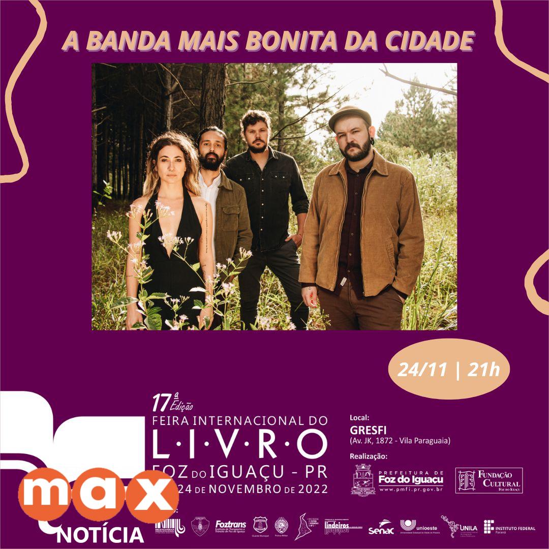 Show com A Banda Mais Bonita da Cidade marca o encerramento da Feira do Livro, nesta quinta (24)