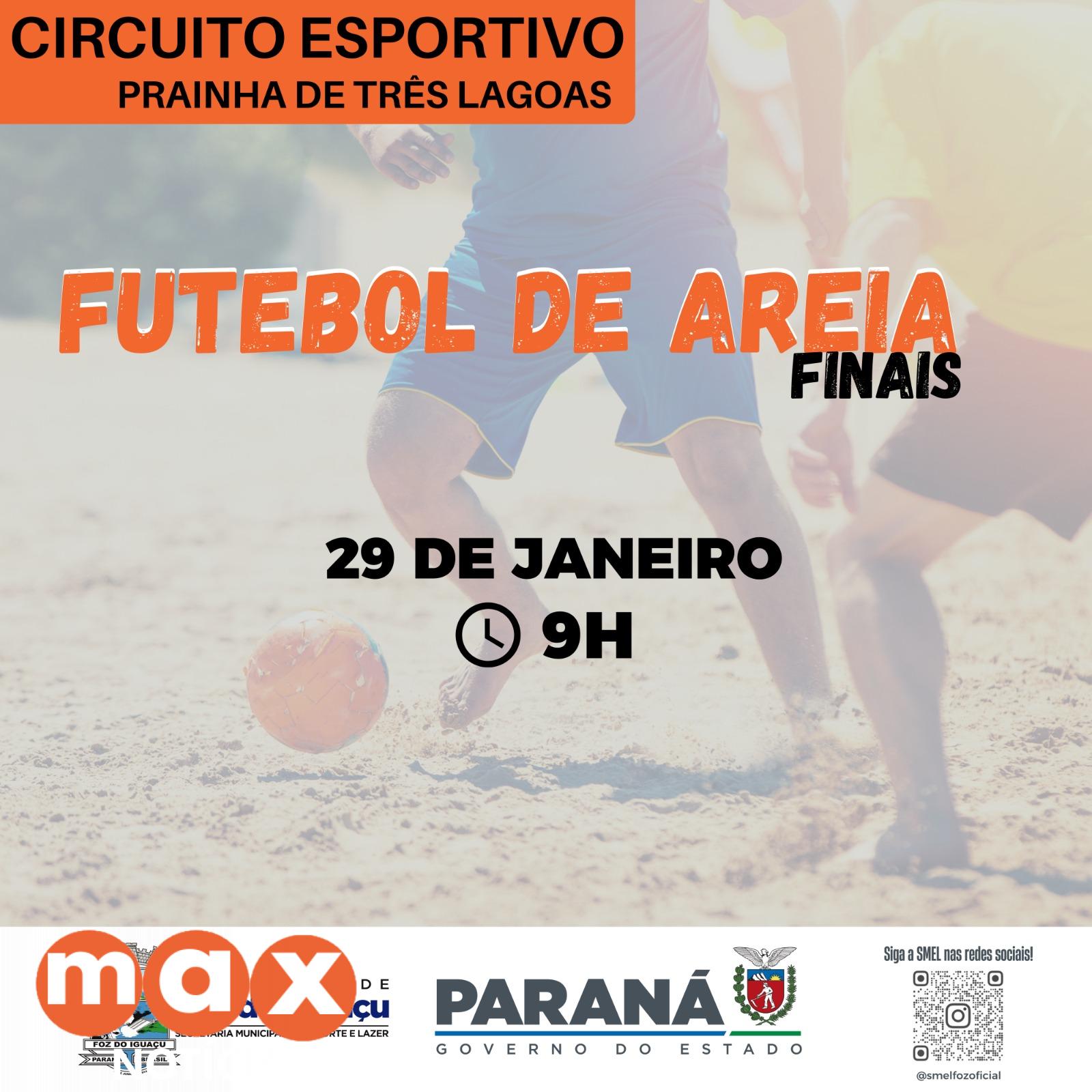 Prainha de Três Lagoas receberá disputas finais do futebol de areia neste domingo (29)