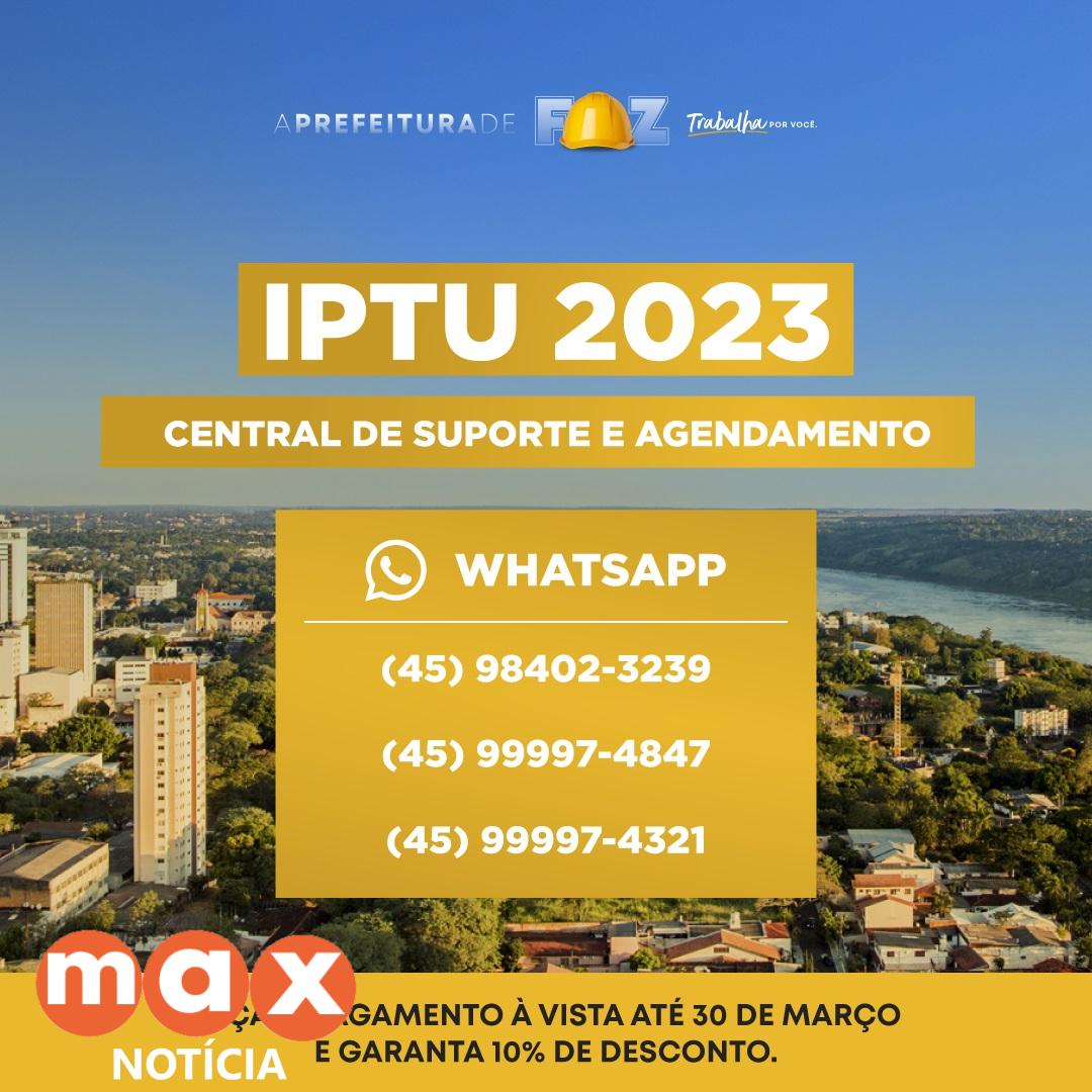 Primeira parcela ou cota única do IPTU 2023 vence dia 30 de março