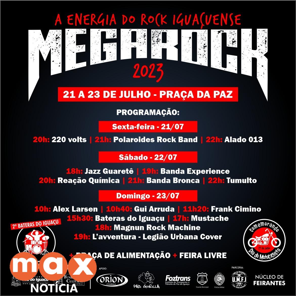 Megarock terá 15 apresentações em três dias de festival