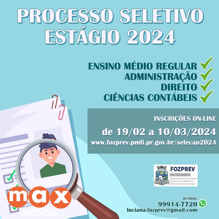 Fozprev abre oportunidades de estágio para ensino médio e superior