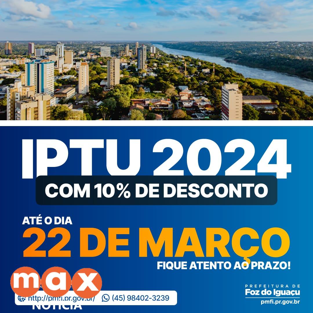 IPTU 2024: Prazo para pagamento à vista ou primeira parcela vence nesta sexta-feira (22)