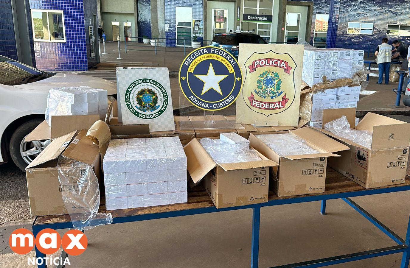 Receita Federal apreende 320 smartphones avaliados em R$ 260.000 na Ponte Internacional da Amizade