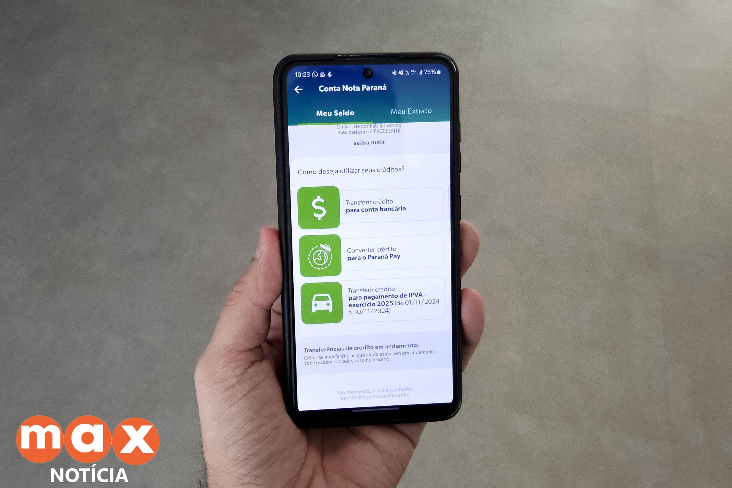 Mais de R$ 5 milhões do Nota Paraná já foram transferidos para o IPVA; prazo vai até dia 30