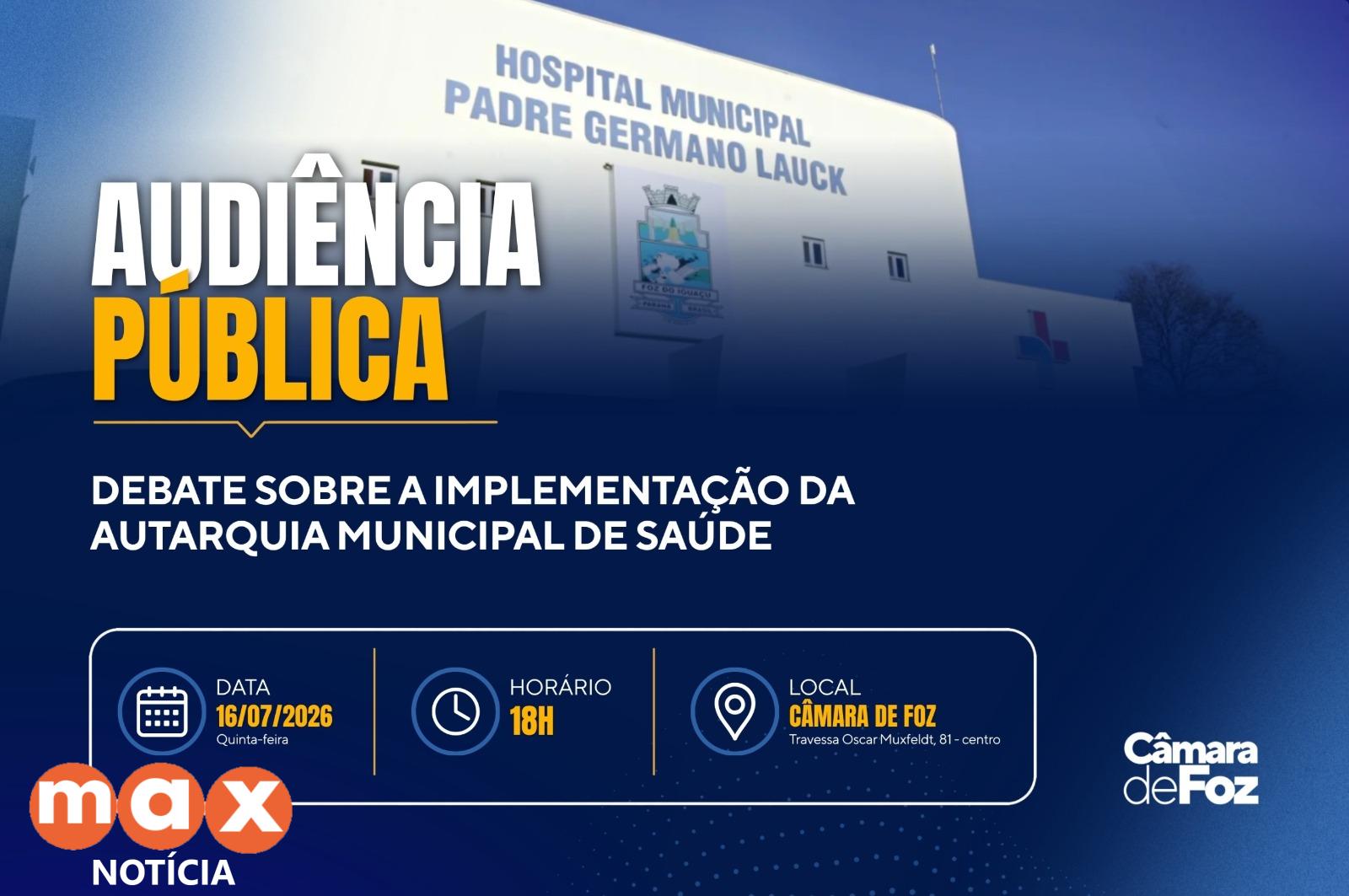Audiência pública vai debater implementação da Autarquia Municipal de Saúde