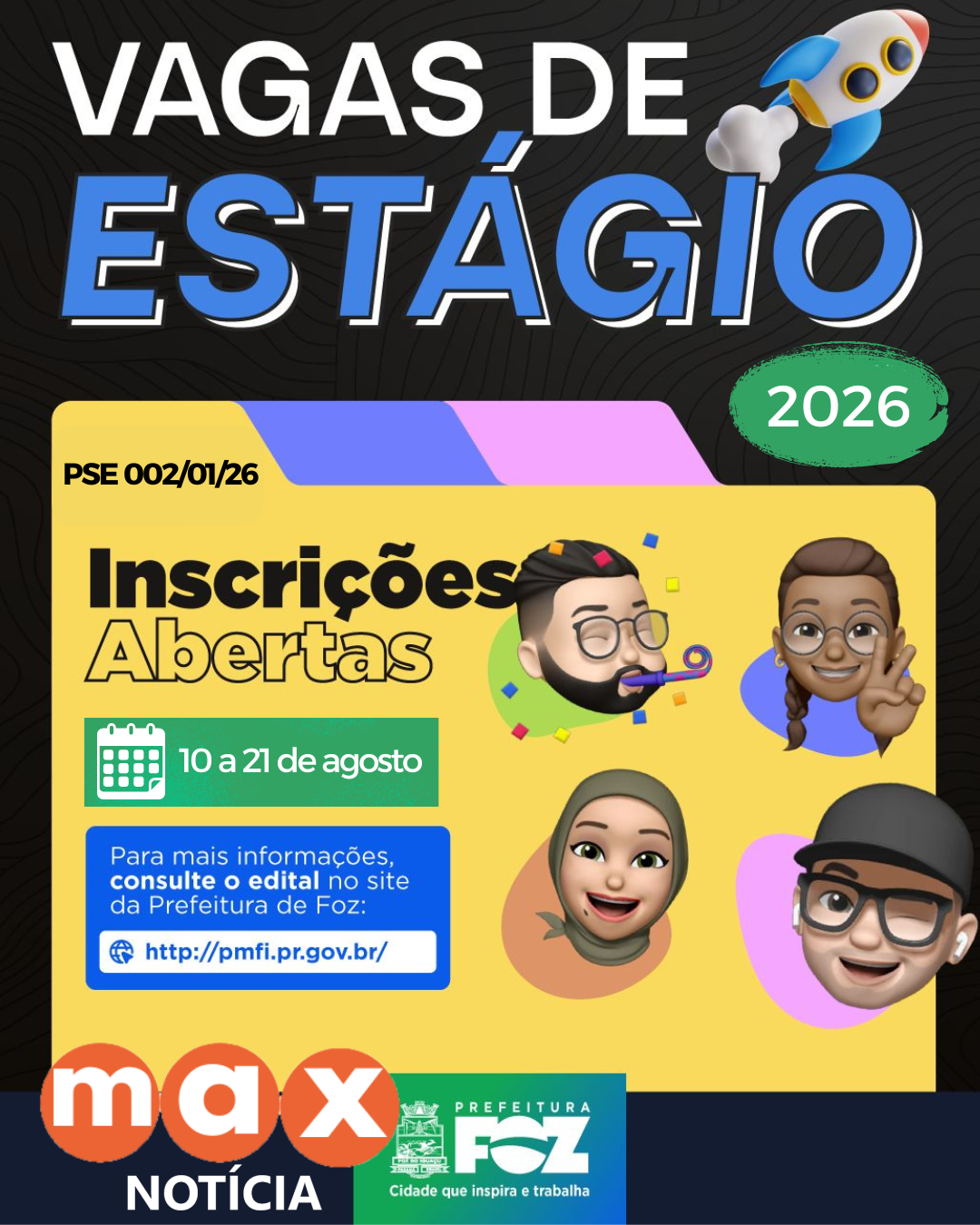Prefeitura de Foz abre novo processo seletivo para estagiários