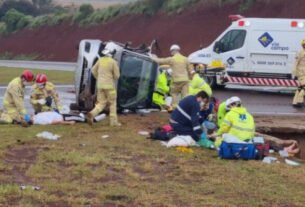 Duas mulheres morrem após carro capotar na BR-163, em Cascavel