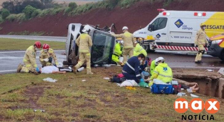 Duas mulheres morrem após carro capotar na BR-163, em Cascavel