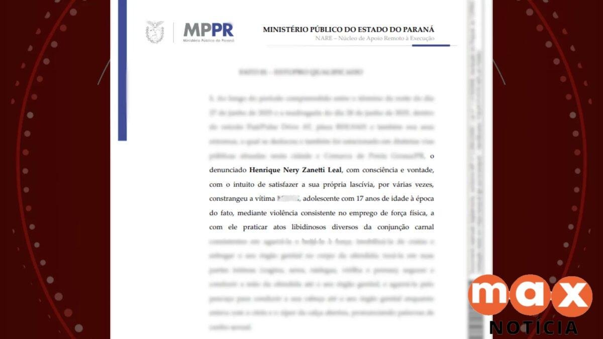 Advogado do Paraná se torna réu por estupro de adolescente e importunação sexual de amiga dela dentro de carro