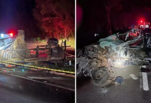 Motorista de caminhonete morre no PR após ser atingido por carro que invadiu pista contrária na BR-277