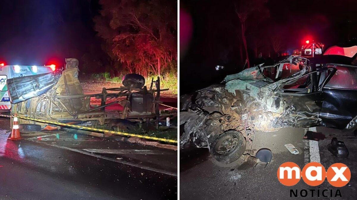 Motorista de caminhonete morre no PR após ser atingido por carro que invadiu pista contrária na BR-277