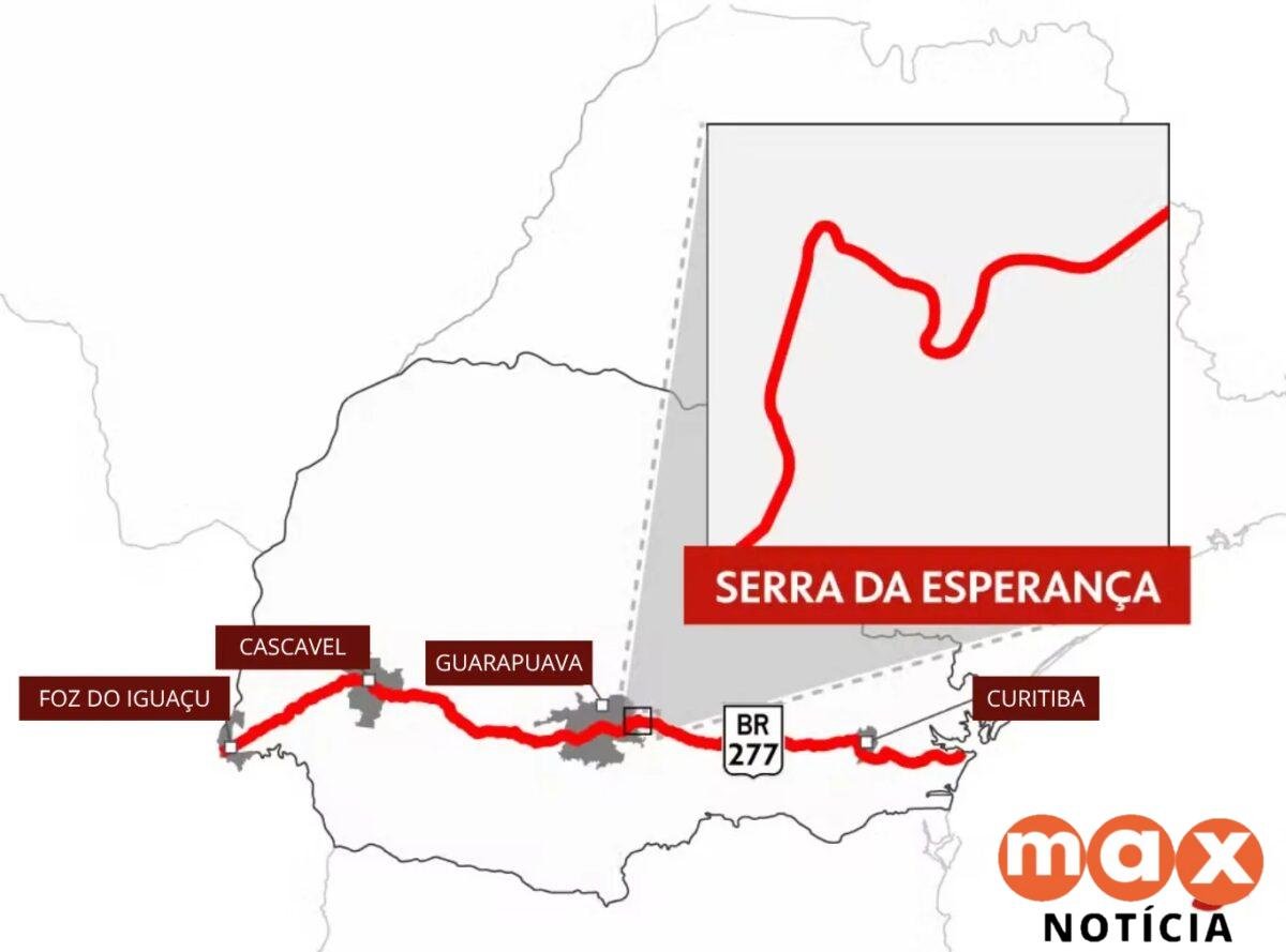 Serra da Esperança terá novo desvio devido a obras na BR-277, no Paraná