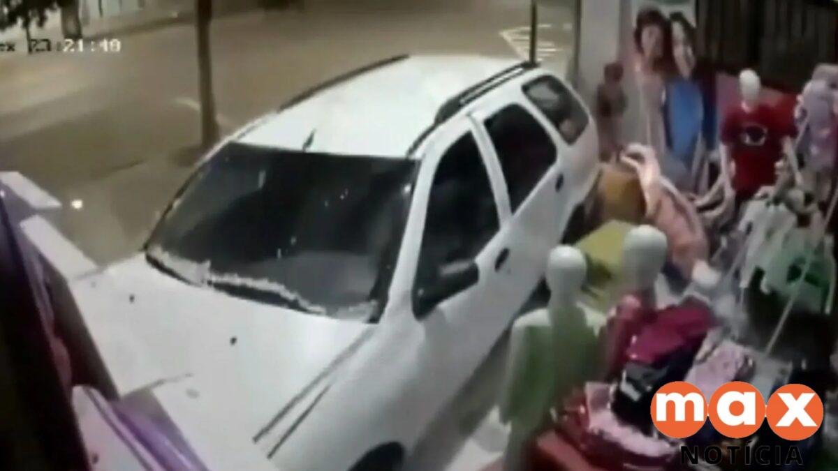 VÍDEO: motorista embriagado invade loja de roupas infantis no Paraná, destrói vitrine e foge a pé