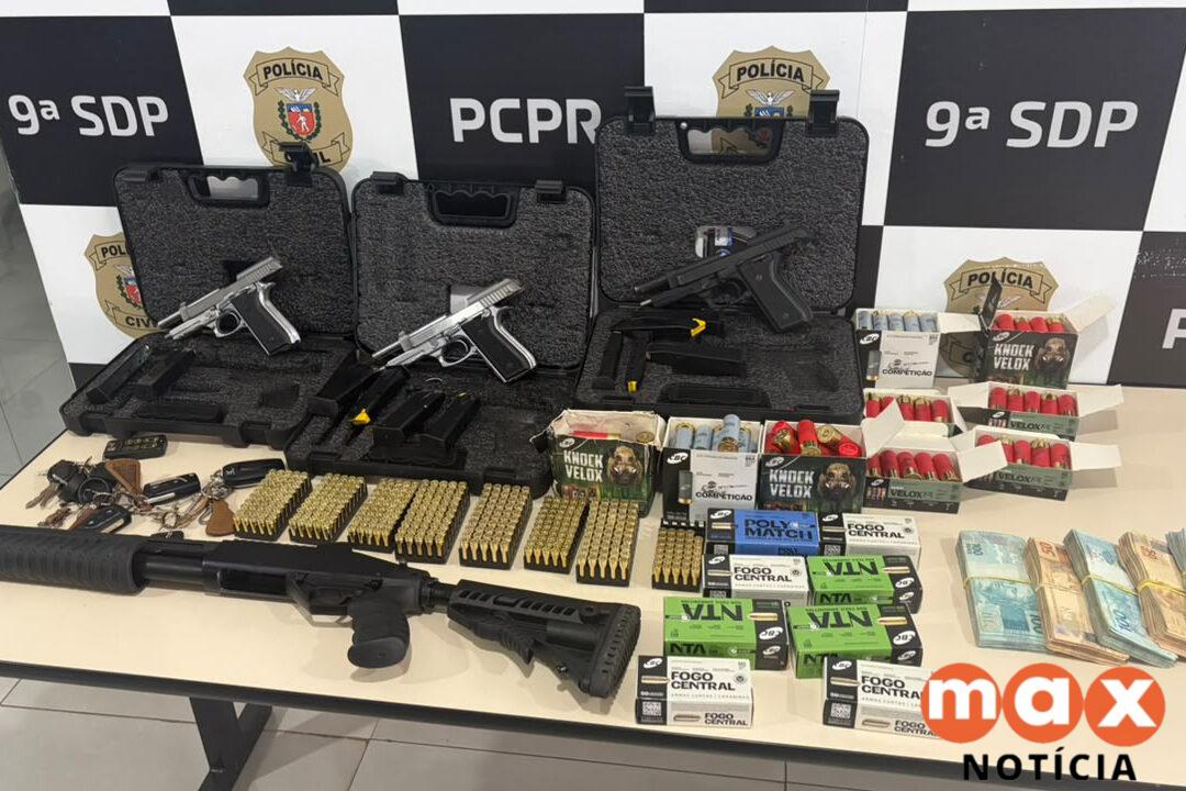 Operação da PCPR apreende R$ 48 mil, armas e barcos em fraude