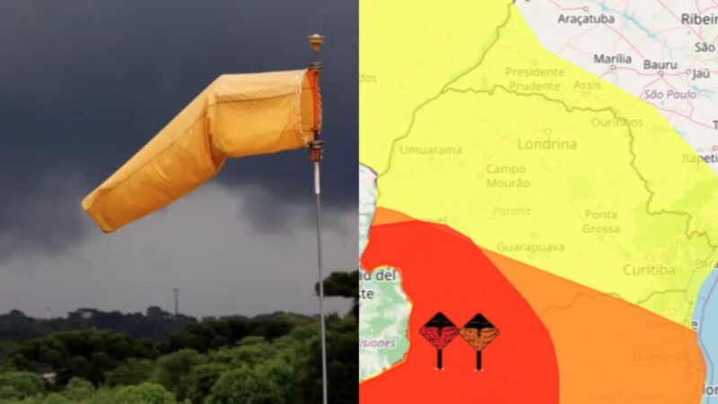 Paraná sob alerta: Inmet emite três níveis de perigo para temporais